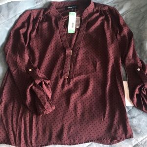 Alice Blue Huntington Zipper Detail Blouse